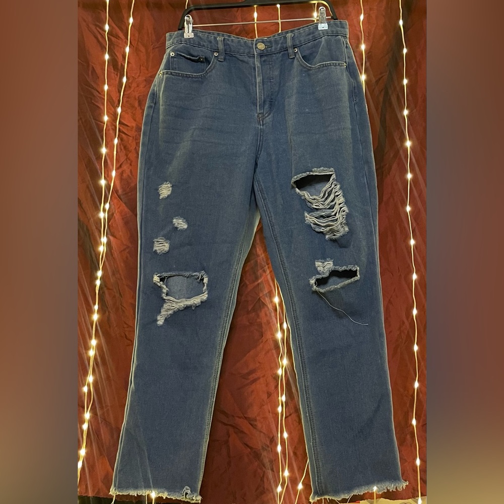 Straight leg denim pant